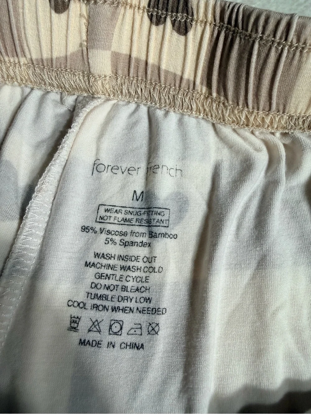 Forever French Bamboo Viscose Heart Checkerboard Lounge Pants - Size M